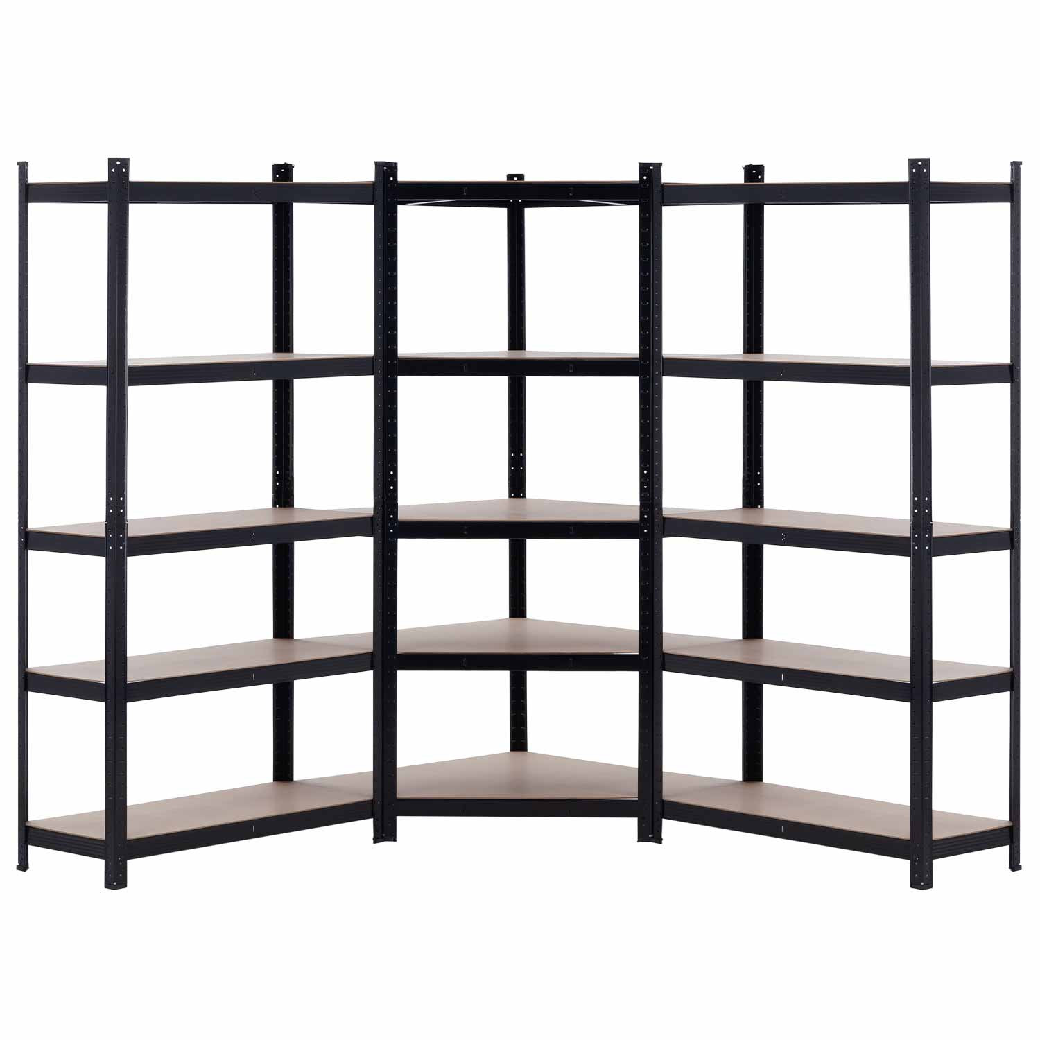 Pack 2 estantes modulares e 1 prateleira de canto 5 prateleiras reguláveis Thinia Home Estantes 1